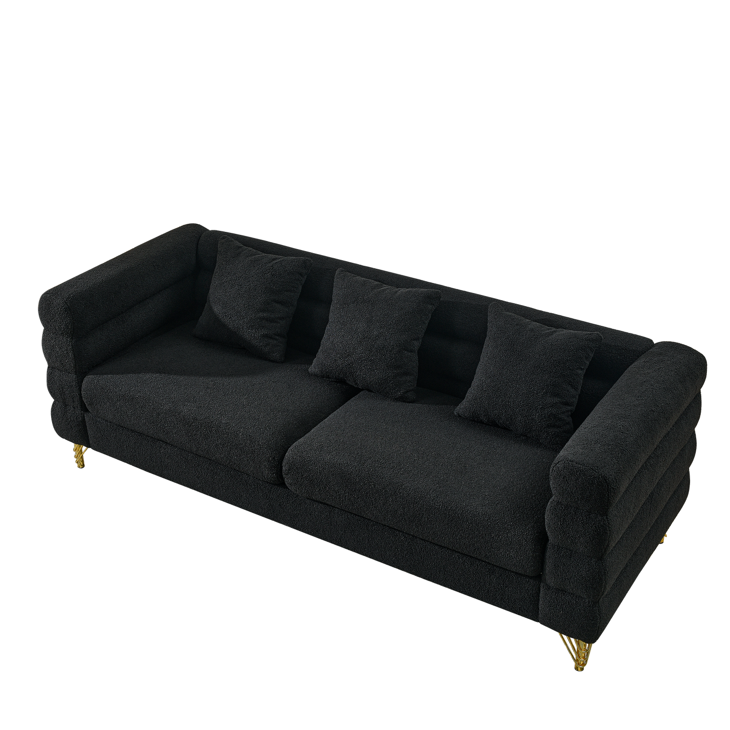 3-seater + 2-seater Combination sofa.BLACK teddy