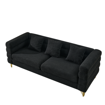 3-seater + 2-seater Combination sofa.BLACK teddy