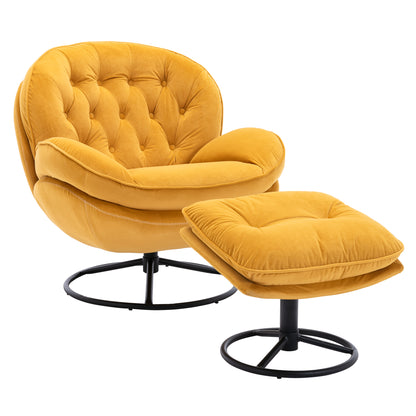 Accent chair TV Chair Living room Chair with Ottoman-Yellow