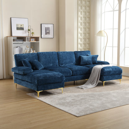 Modern Large chenille Fabric U-Shape Sectional Sofa