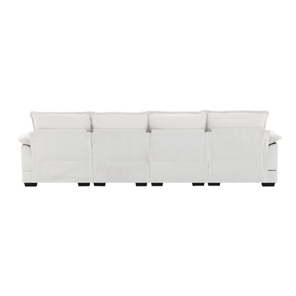 109.8*55.9" Modern U-shaped Sectional Sofa with Waist Pillows,6-seat Upholstered Symmetrical Sofa Furniture,Sleeper Sofa Couch with Chaise Lounge for Living Room,Apartment,5 Color