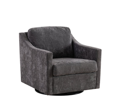 Large swivel chair, upholstered armchair, modern chair, skin-friendly gradient color linen fabric, comfortable to sit. Suitable for reception living room, gray