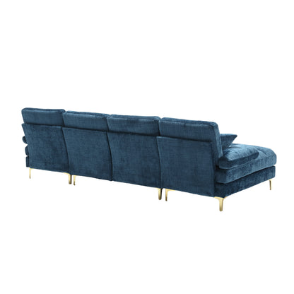 Modern Large chenille Fabric U-Shape Sectional Sofa