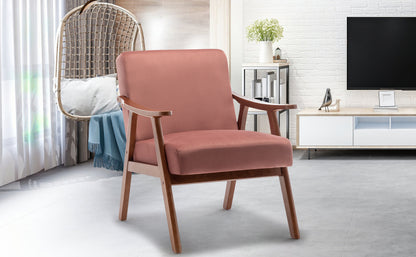 Mid-Century Modern Chair, Living Room Chair with Solid Wood Frame, Accent Chair Extra-Thick Backrest, Wingback Chair for Bedroom, Reading Room, Living Room, Lounge Chair Indoor