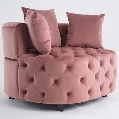 Accent Chair / Classical Barrel Chair for living room / Modern Leisure Sofa Chair (Pink)