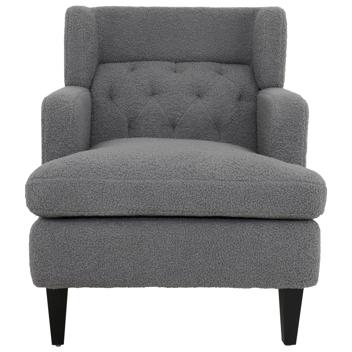 Upholstered Accent Chair Tufted Armchair for Living Room and Bedroom, Dark Grey