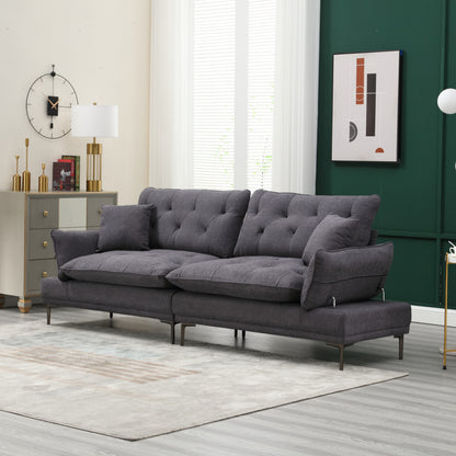 Linen Sofa, Accent sofa loveseat sofa with metal feet