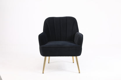 Modern Mid Century Chair velvet Sherpa Armchair for Living Room Bedroom Office Easy Assemble(NAVY)