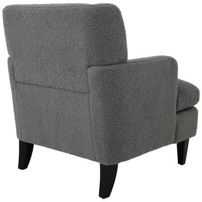 Upholstered Accent Chair Tufted Armchair for Living Room and Bedroom, Dark Grey