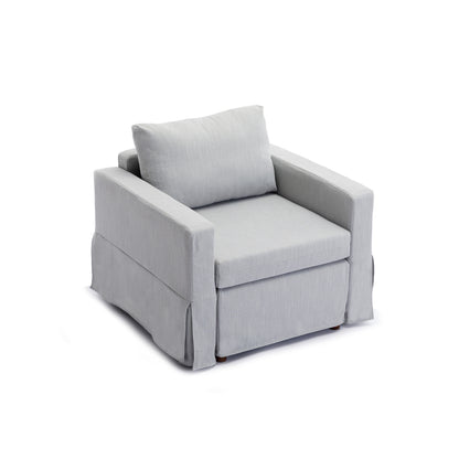 3 Seat Module Sectional Sofa Couch With 1 Ottoman,Seat Cushion and Back Cushion Removable and Washable,Light Grey