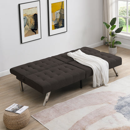 WOOD FRAME, STAINLESS LEG, FUTON, SOFA BED Espresso