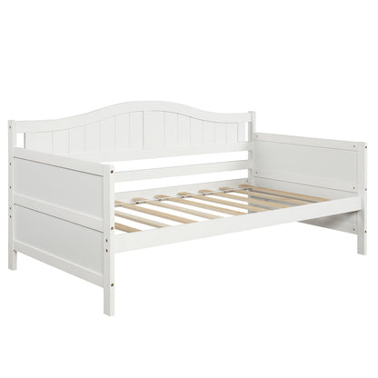 Wooden Daybed with Trundle Bed, Sofa Bed for Bedroom Living Room,White