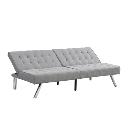 WOOD FRAME, STAINLESS LEG, FUTON, SOFA BED GREY