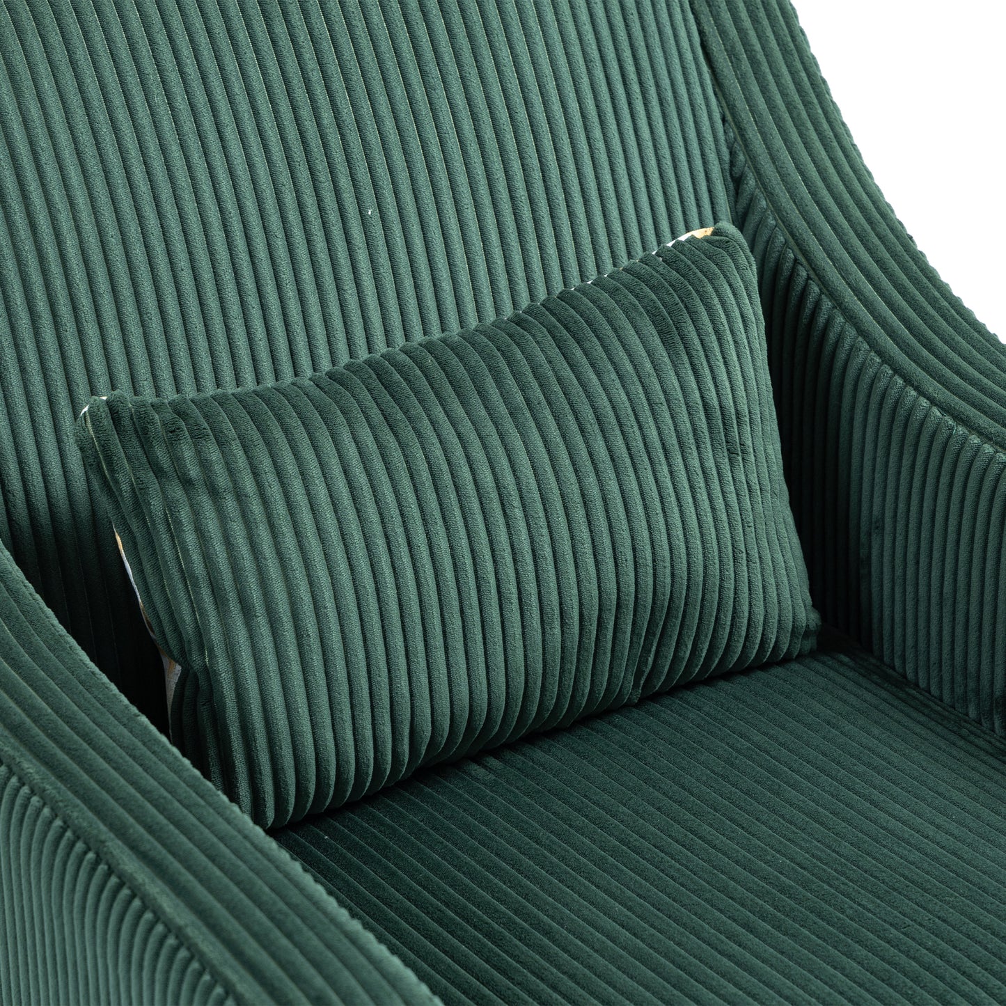 Modern Accent Chair,Upholstered Armchair with Scooped Arms for Bedroom,Apartment,Studio,Office,Waiting Room(Emerald Corduroy)