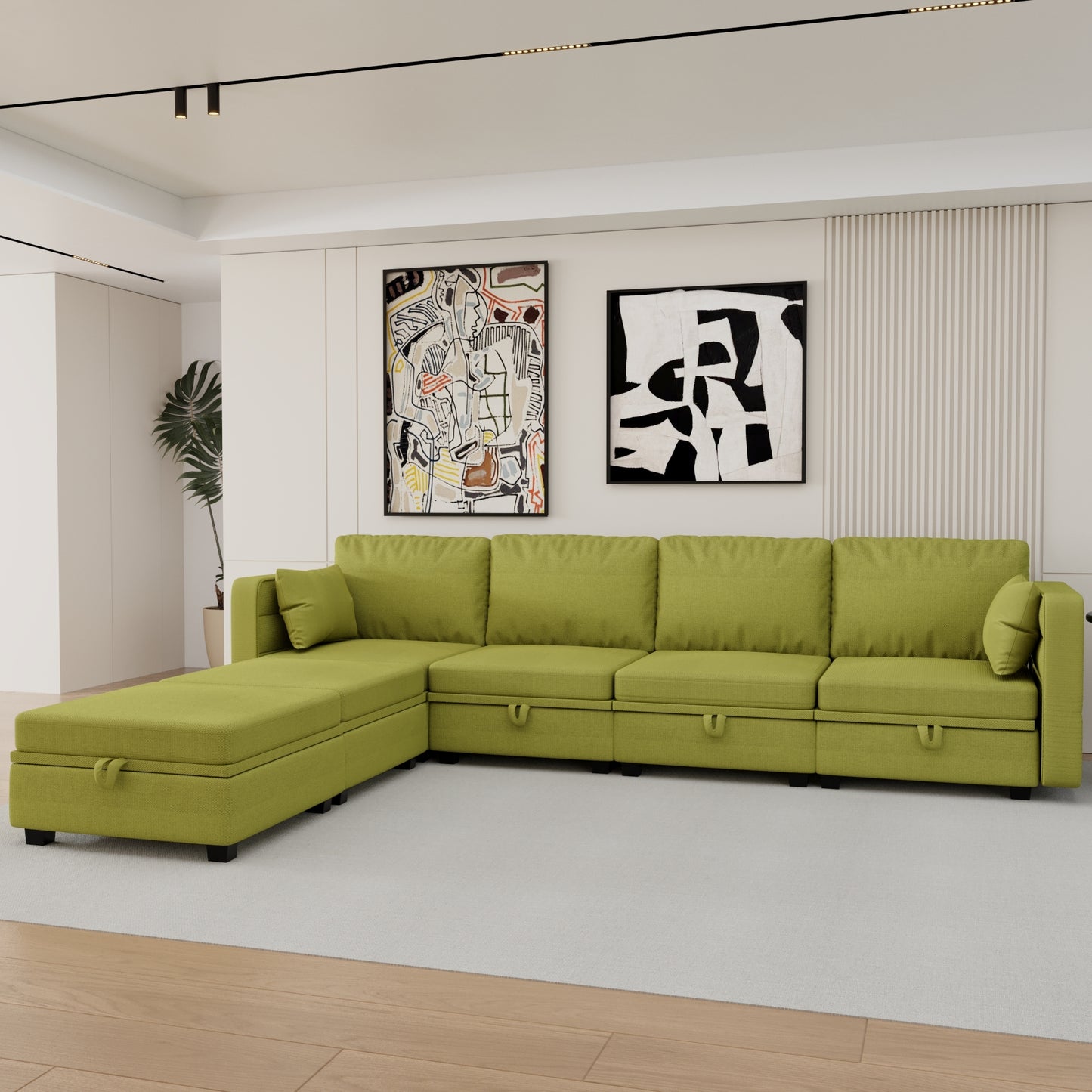 Modular Sectional Sofa U Shaped Modular Couch with Reversible Chaise Modular Sofa Sectional Couch with Storage Seats