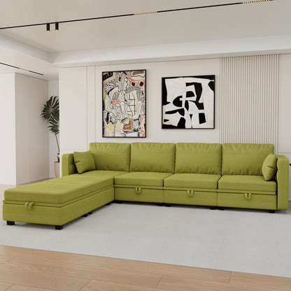 Modular Sectional Sofa U Shaped Modular Couch with Reversible Chaise Modular Sofa Sectional Couch with Storage Seats