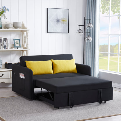 Tiwns Sofa Bed Black Fabric