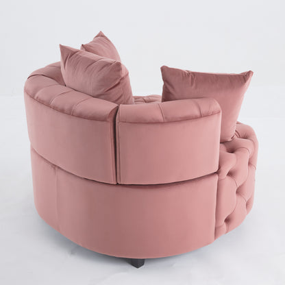 Accent Chair / Classical Barrel Chair for living room / Modern Leisure Sofa Chair (Pink)