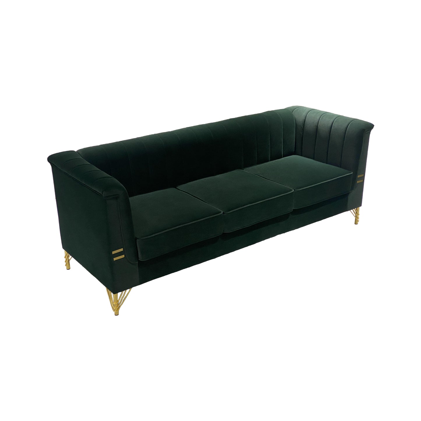 82.67'' W Velvet Sofa, Mid-Century Sofa Furniture Chesterfield Couch for Living Room (Sofa, Green)