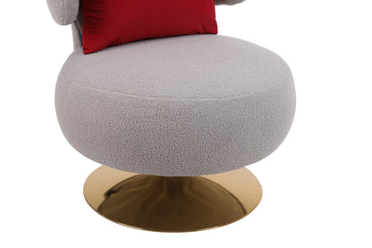 Swivel Accent Chair Armchair, Round Barrel Chair in Fabric for Living Room Bedroom