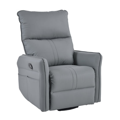 Rocking Recliner Chair,360 Degree Swivel Nursery Rocking Chair,Glider Chair,Modern Small Rocking Swivel Recliner Chair for Bedroom,Living Room Chair Home Theater Seat,Side Pocket(Blue-gray)