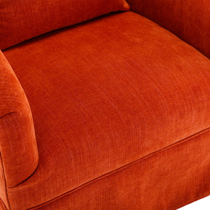 360-degree Swivel Accent Armchair Linen Blend Orange