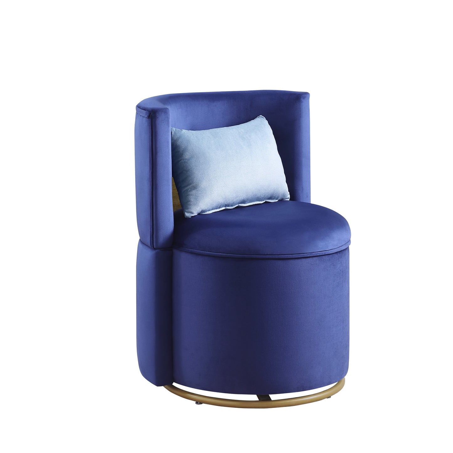 360° Swivel Accent Chair with Storage Function, Velvet Curved Chair with Gold Metal Base for Living Room, Nursery, Bedroom