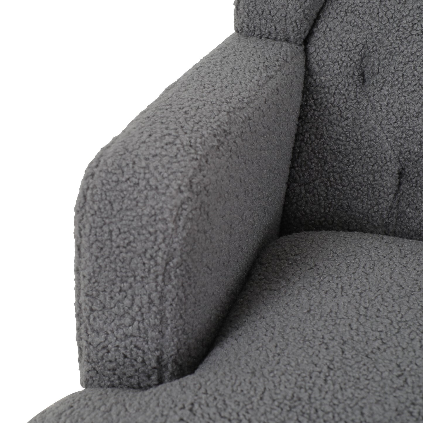 Upholstered Accent Chair Tufted Armchair for Living Room and Bedroom, Dark Grey