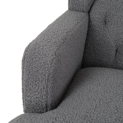 Upholstered Accent Chair Tufted Armchair for Living Room and Bedroom, Dark Grey