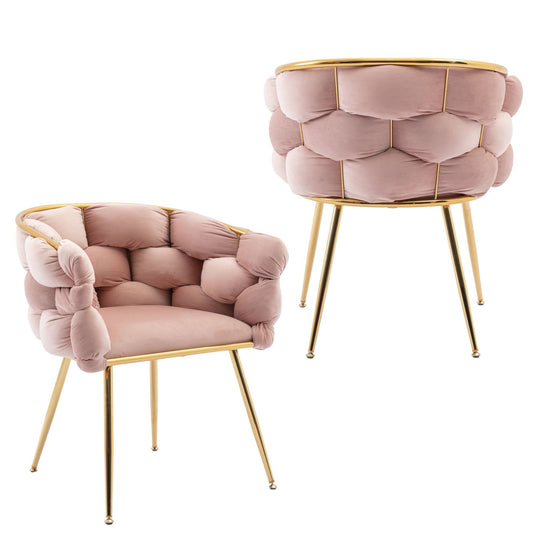 Luxury modern simple leisure velvet single sofa chair bedroom lazy person household dresser stool manicure table back chair pink set of 2