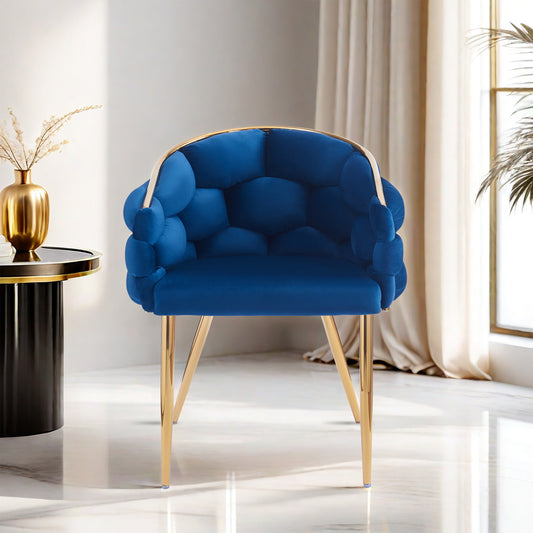 Luxury Handmade Accent Chair with Gold Legs, Modern Velvet Armchair for Living Room and Bedroom