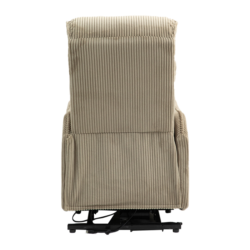 Recliner Chair, Electric Recliner Chairs for Adults, Side Pocket Power Reclining Chair Pocket Springs Seat Cushion, Corduroy Fabric Recliner Sofa for Living Room, Bedroom, Home Theater(Camel)