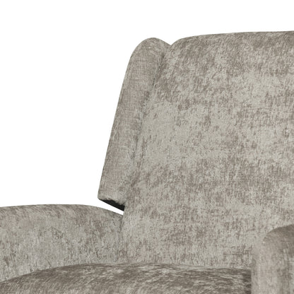 Oversized Textured Fabric Pushback Recliner Dark Beige and Dark Brown