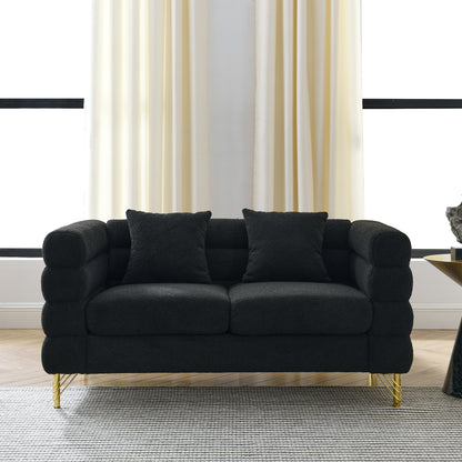 3-seater + 2-seater Combination sofa.BLACK teddy