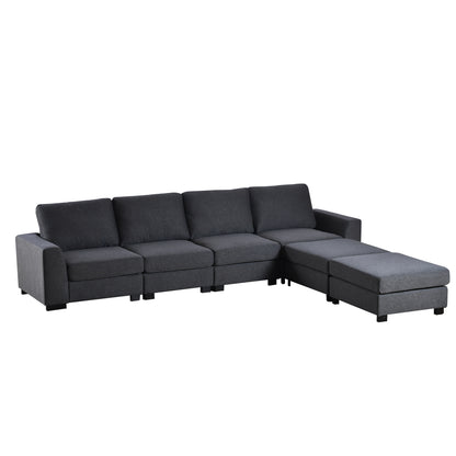 U_STYLE 3 Pieces U shaped Sofa with Removable Ottomans