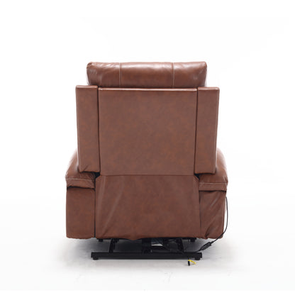 21"seat width,large size Electric Power Lift Recliner Chair Sofa for Elderly, 8 point vibration Massage and lumber heat, Remote Control, Side Pockets and Cup Holders, cozy fabric, overstuffed arm pu