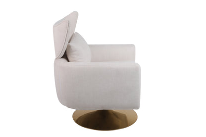 Classic Mid-Century 360-degree Swivel Accent Chair, Beige Linen