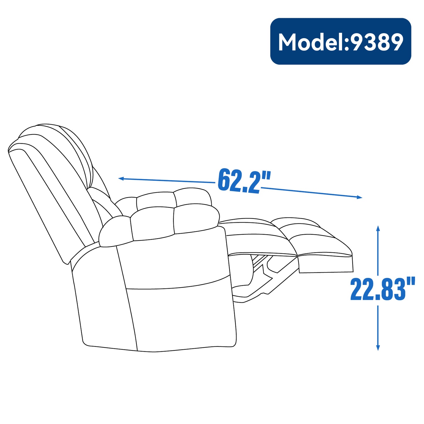 Manual Recliner Chair with Rocker and Swivel in Fabric for Living Room, Beige