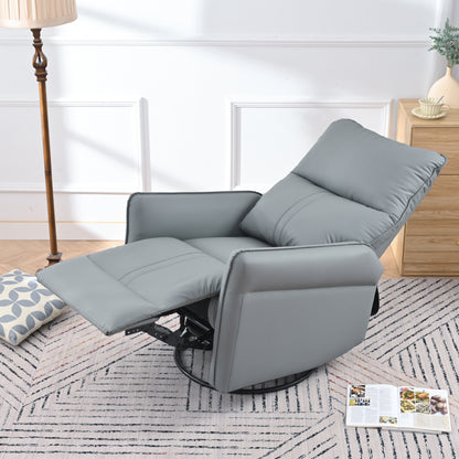 Rocking Recliner Chair,360 Degree Swivel Nursery Rocking Chair,Glider Chair,Modern Small Rocking Swivel Recliner Chair for Bedroom,Living Room Chair Home Theater Seat,Side Pocket(Blue-gray)