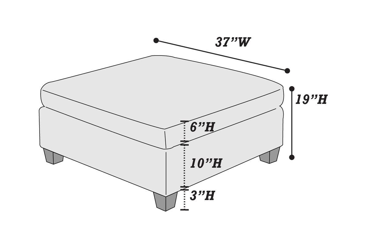 Living Room Furniture Tan Chenille Modular Sectional 6pc Set Corner L-Sectional Modern Couch 2x Corner Wedge 2x Armless Chairs and 2x Ottomans Plywood