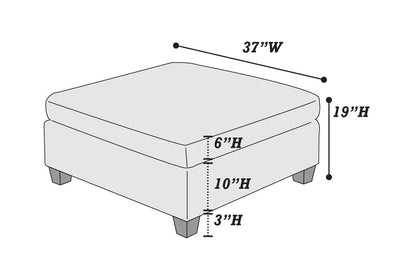 Living Room Furniture Tan Chenille Modular Sectional 6pc Set Corner L-Sectional Modern Couch 2x Corner Wedge 2x Armless Chairs and 2x Ottomans Plywood