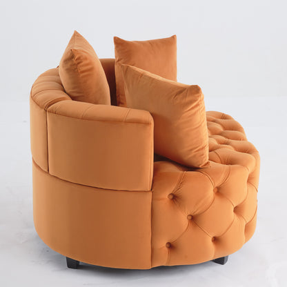 Width 40.6 inches Accent Chair / Classical Barrel Chair for living room / Modern Leisure Sofa Chair (Orange)