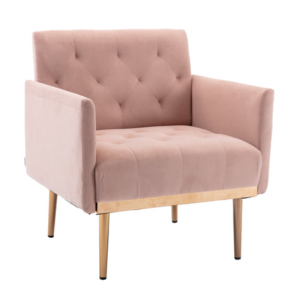 Accent Chair,leisure single sofa with Rose Golden feet