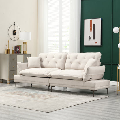 Linen Sofa, Accent sofa loveseat sofa with metal feet