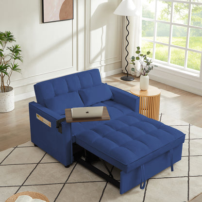 BLUE Velvet Loveseat Sofa Bed