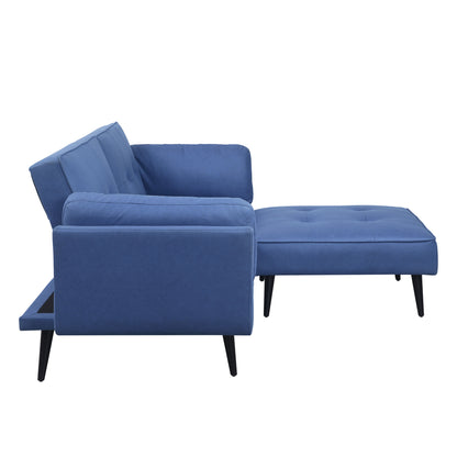 Adjustable Sofa & Ottoman, Blue Fabric LV00823