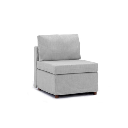 2 Seat Module Sectional Sofa Couch With 1 Ottoman,Seat Cushion and Back Cushion Removable and Washable,Light Grey