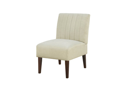 Stylish Comfortable Accent Chair 1pc Beige Fabric Upholstered Plush Seating Living Room Furniture Armless Chair