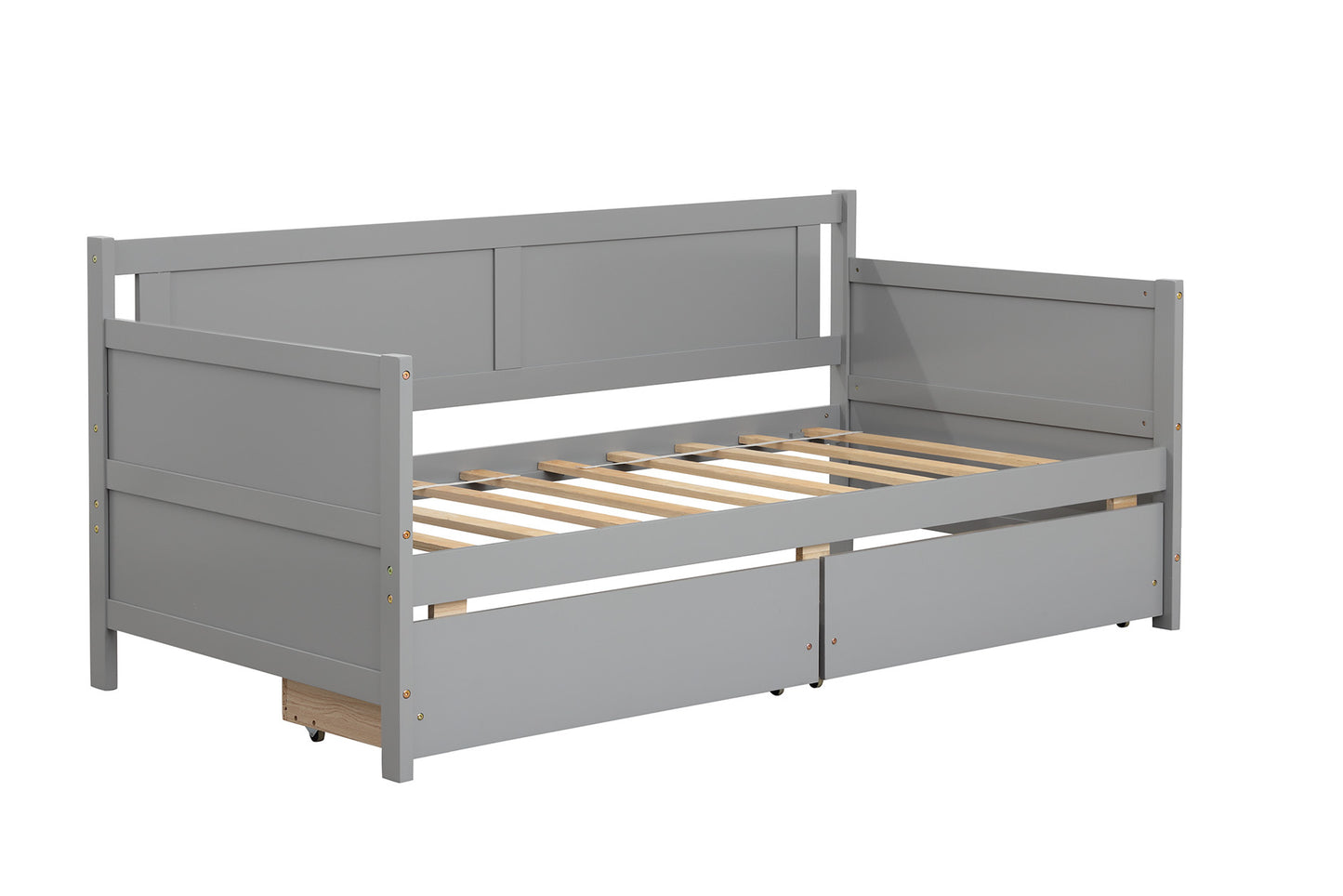 Daybed with two drawers, Twin size Sofa Bed,Storage Drawers for Bedroom,Living Room,Grey(New SKU:W504P149044)