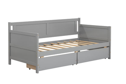 Daybed with two drawers, Twin size Sofa Bed,Storage Drawers for Bedroom,Living Room,Grey(New SKU:W504P149044)